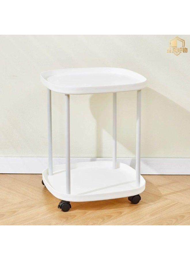 Square Side Table with Rotating Wheels for Living Room and Bedroom, Multi-Purpose Coffee Table with Easy Mobility and Practical Design - Image 1